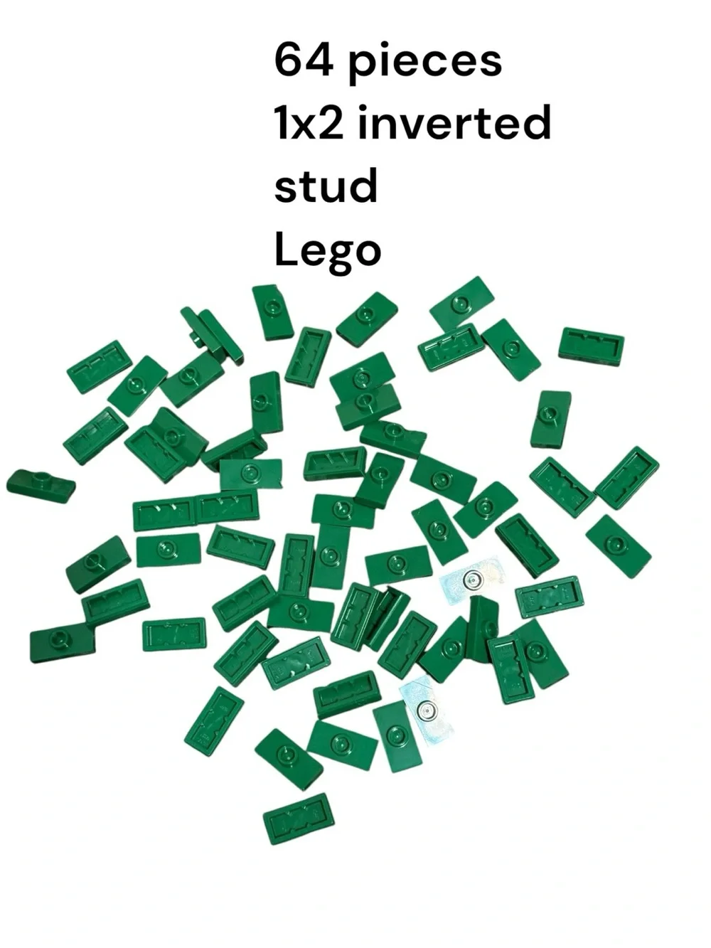 LEGO 1x2 Inverted Stud Plate - Green (64 Pieces)
